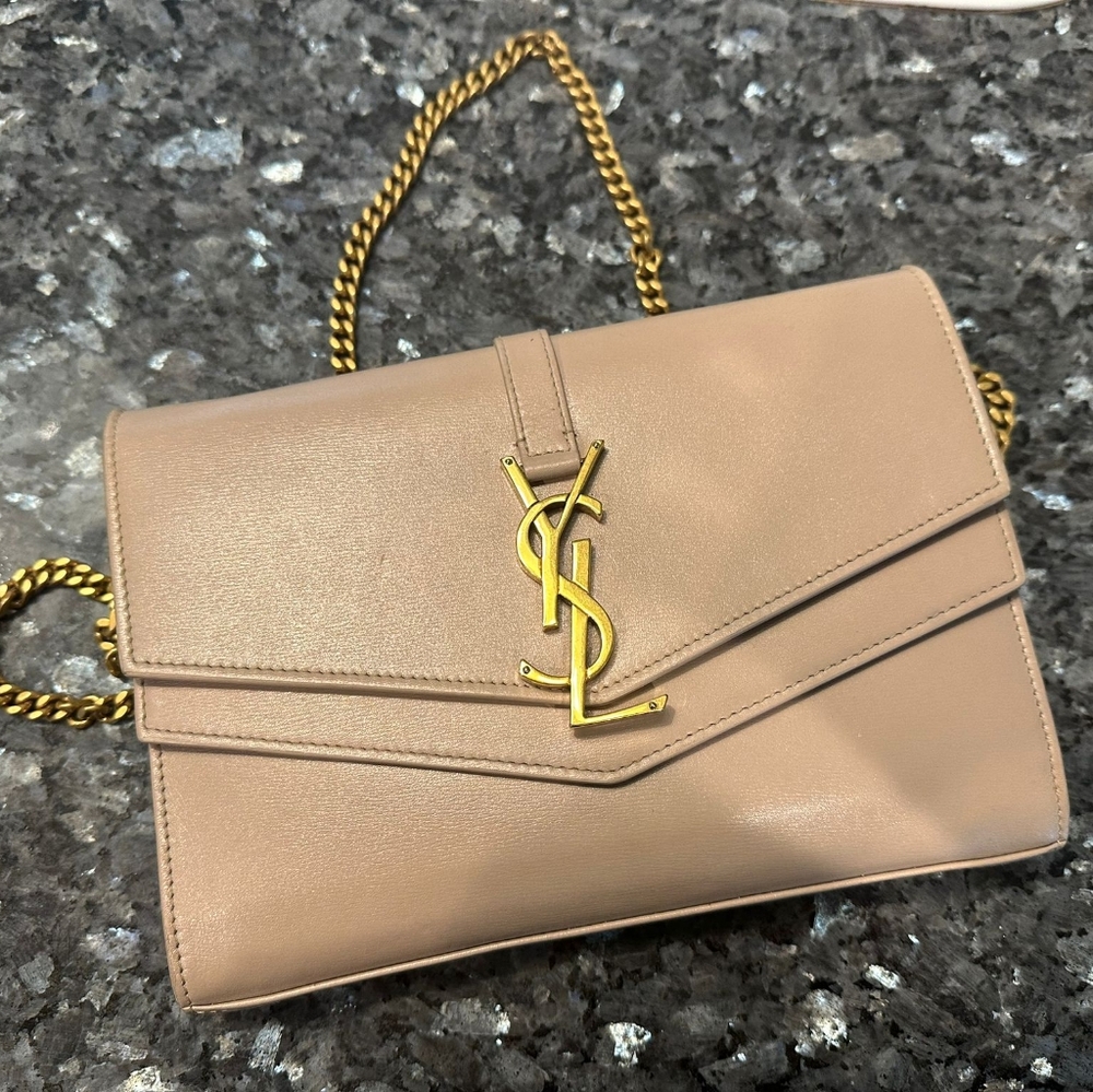 Saint Laurent Supplice Dbl V Flap Woc Gold